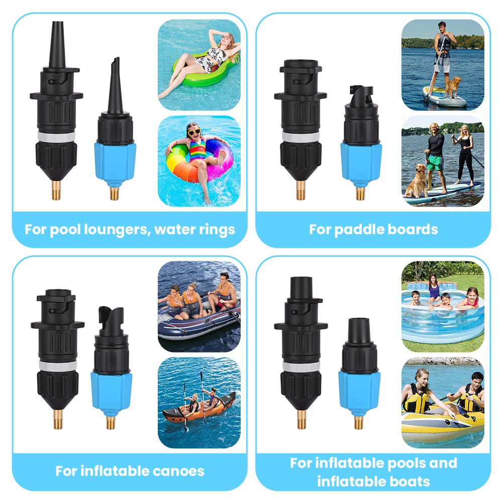 OFFCUP Adaptador de Válvula para Canoa, Bomba de Aire Sup Convertidor, Accesorios para Paddle Board Kayak Bote Inflable