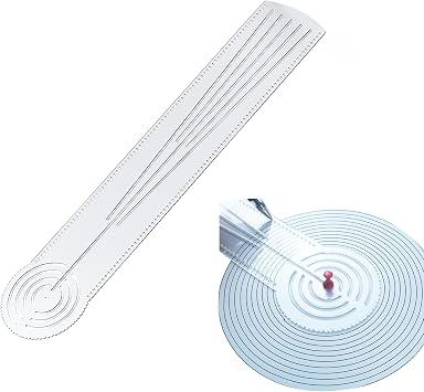 3-in-1 Mandala Ruler Tool with Holes, Mandala Dot Art Circle Maker, Compass Protractor Straight Ruler for Dot Art Geometric Mandala Pattern Design 40cm/15.8"