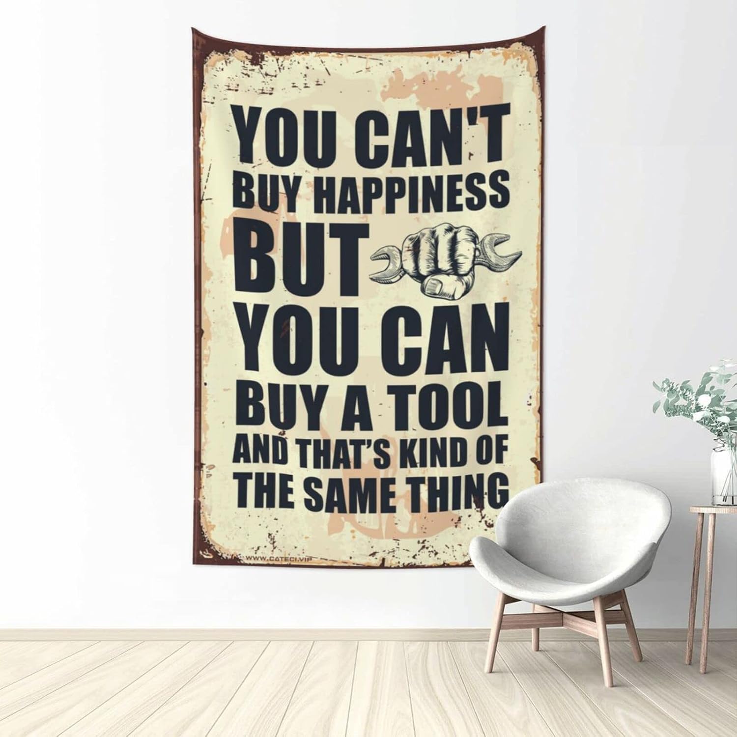 Funny Bedroom Decor You Can't Buy Happiness But You Can Buy A Tools Tapestry Aesthetic Tapestry Dorm Room Tapestry (Size : 75X100CM)