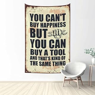 Funny Bedroom Decor You Can't Buy Happiness But You Can Buy A Tools Tapestry Aesthetic Tapestry Dorm Room Tapestry (Size : 100X150CM)