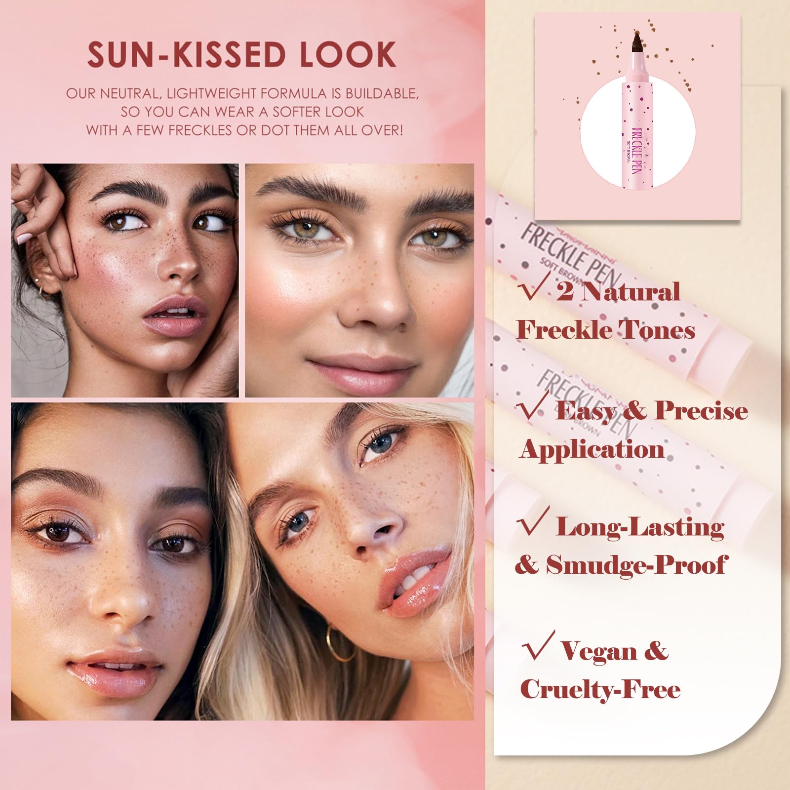 2PCS Freckle Pen Waterproof Soft Dot Pen with Fine Tip for Natural Sunkissed Makeup, Easy to Apply, Dual Shades in Light Brown & Dark Brown, Natural & Realistic Look, Beginner-Friendly - Image 3