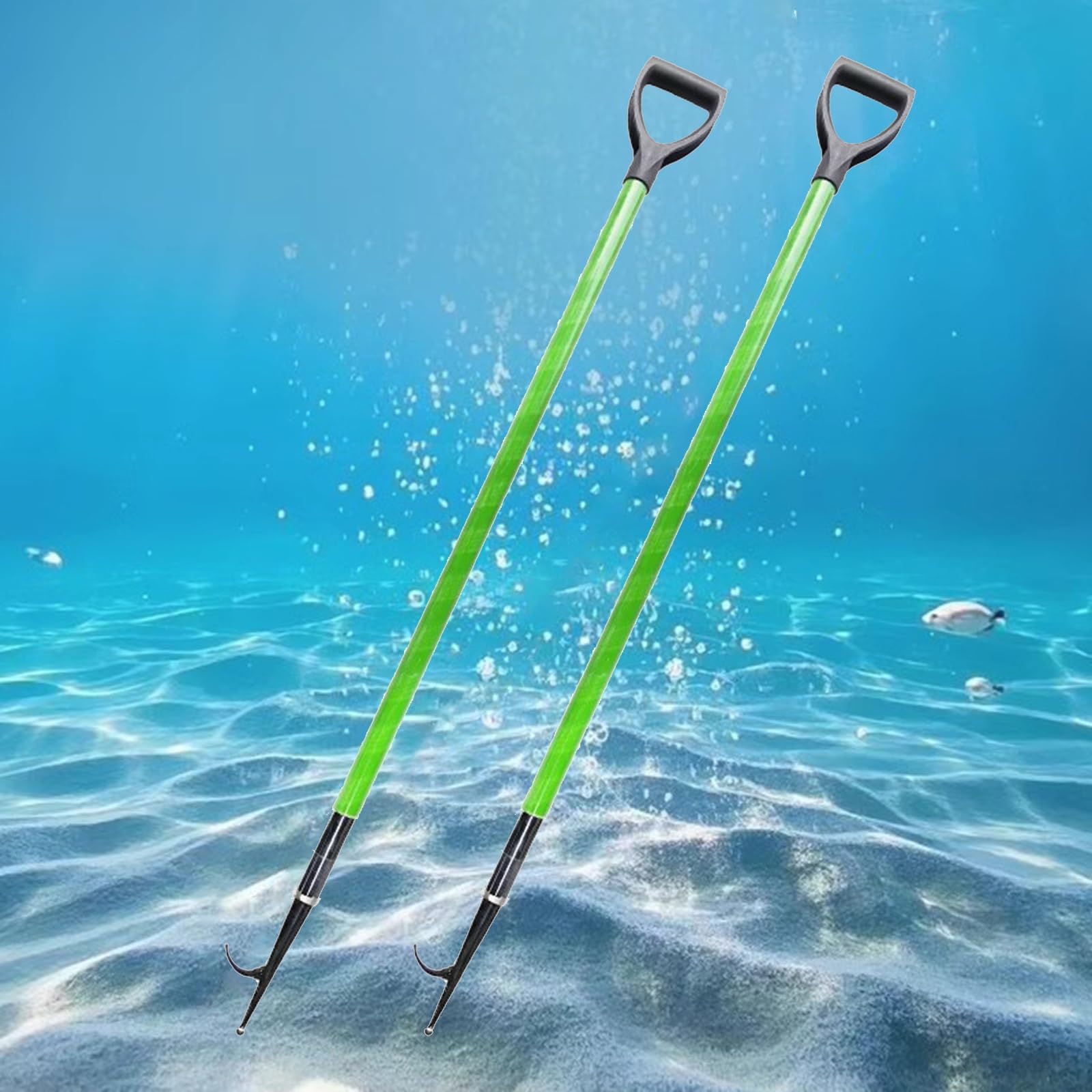 gancio per barca, gancio di salvataggio in acqua robusto, ganci di ormeggio combinati per emergenza, spinta e trazione carichi, marittimo (pacchetto di 2,L 3,2ft/1m)