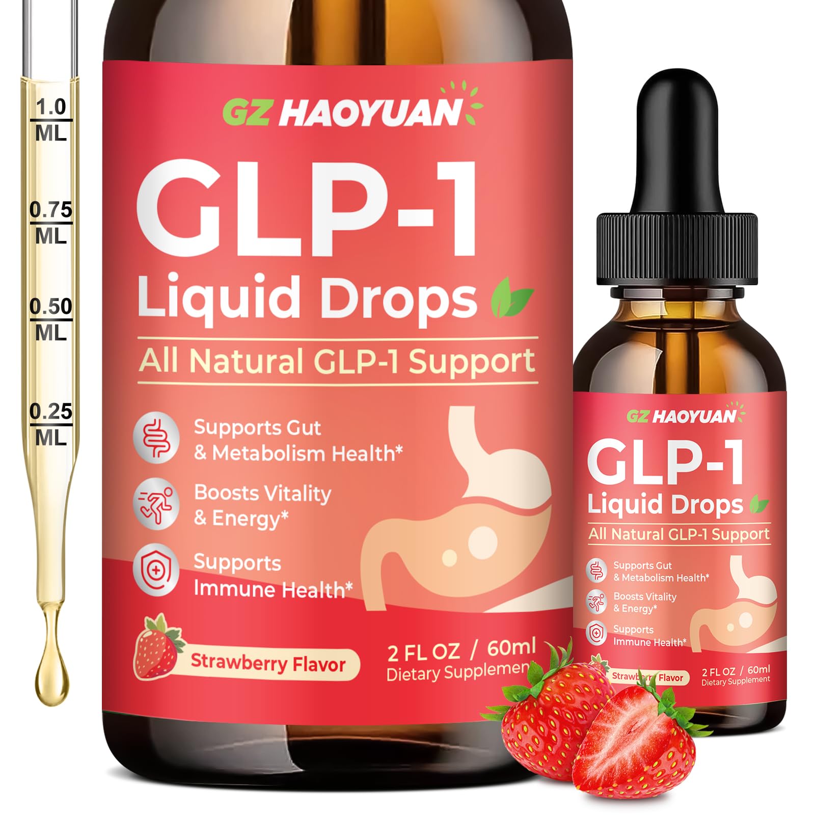Amazon.com: Suplemento GLP-1, gotas líquidas 16 en 1 GLP-1 con berberina,  canela de Ceilán, té verde, cromo y resveratrol, naturalmente GLP 1 apoyo  para el metabolismo, digestión intestinal, sabor vegano de Stawberry,