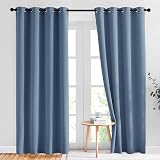 NICETOWN Stone Blue Blackout Curtains for Living Room 84 inches Long - Thermal Insulated Grommet Room Darkening Window Treatments Sound Reducing Drapes for Bedroom, 2 Panels, W52 x L84 Stone Blue 52'W x 84'L (Pack of 2)