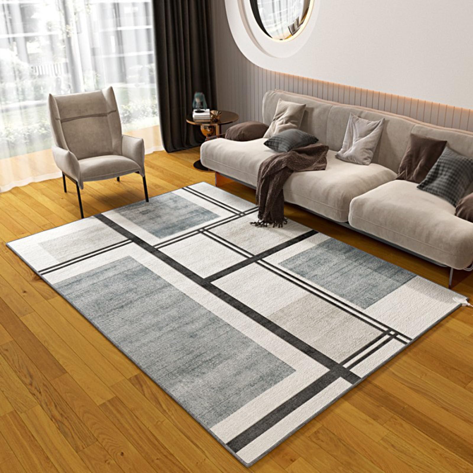 Gaenza Women's 08 Removable Washable Graphene Electric Heating Carpet, Plush Area Rug Heater Floor Mat, Heated Floor Mat Under Desk Table Bedside Electric Heated Rug With Thermostat And Timer,,39.37X59.06in