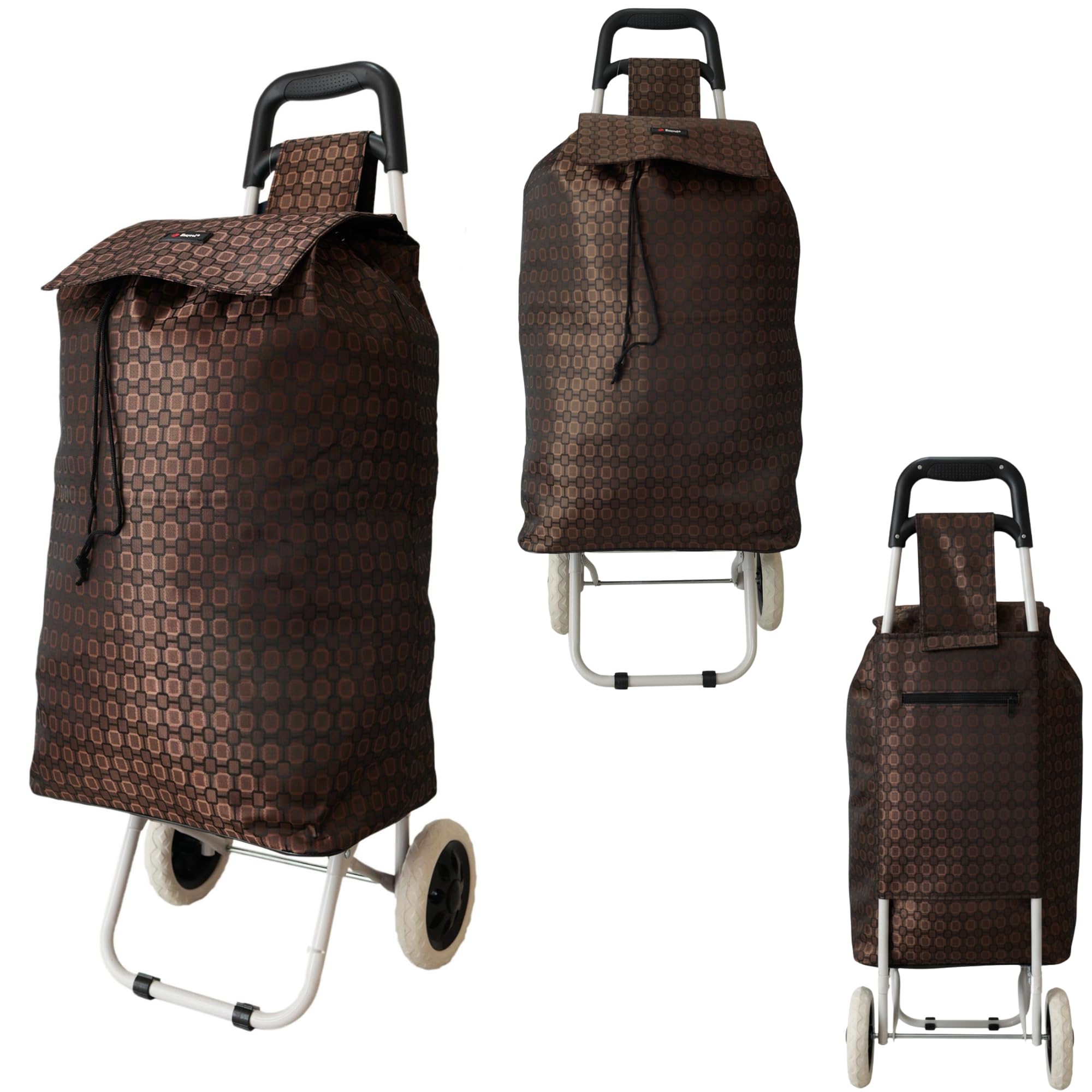 MS-001 80L Lightweight Shopping Trolley with 2 Wheels, Hard Wearing & Foldaway Trendy Push/Pull Cart for Easy Storage, Gold