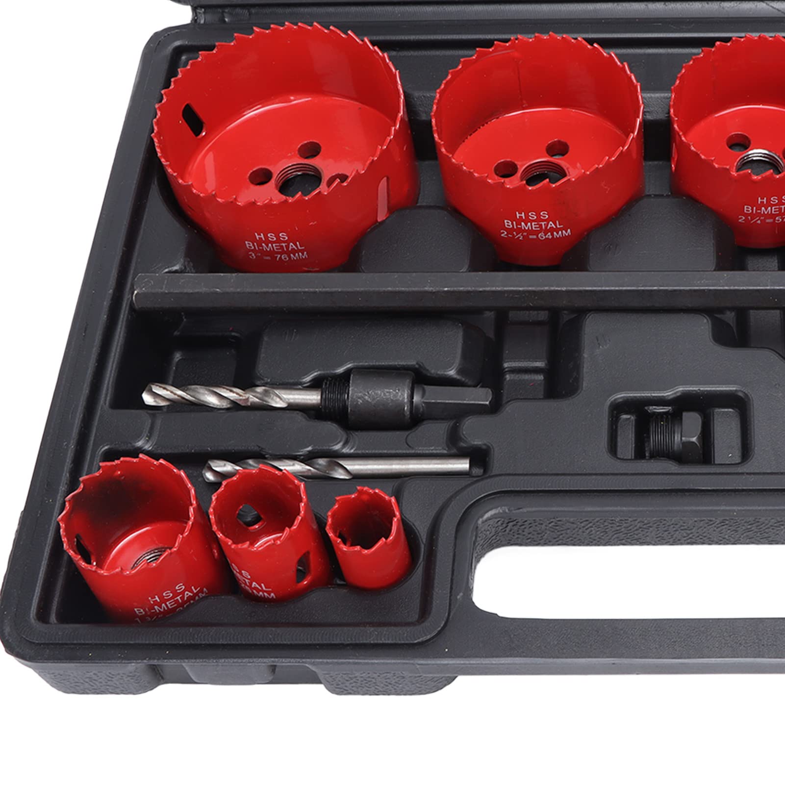Kit a Tazza Set di Frese a Tazza HSS 21 Pezzi con 13 Misure Denti a Taglio Rapido Asta di Prolunga e Chiave Esagonale per Forare Metallo Legno Plastica Cartongesso