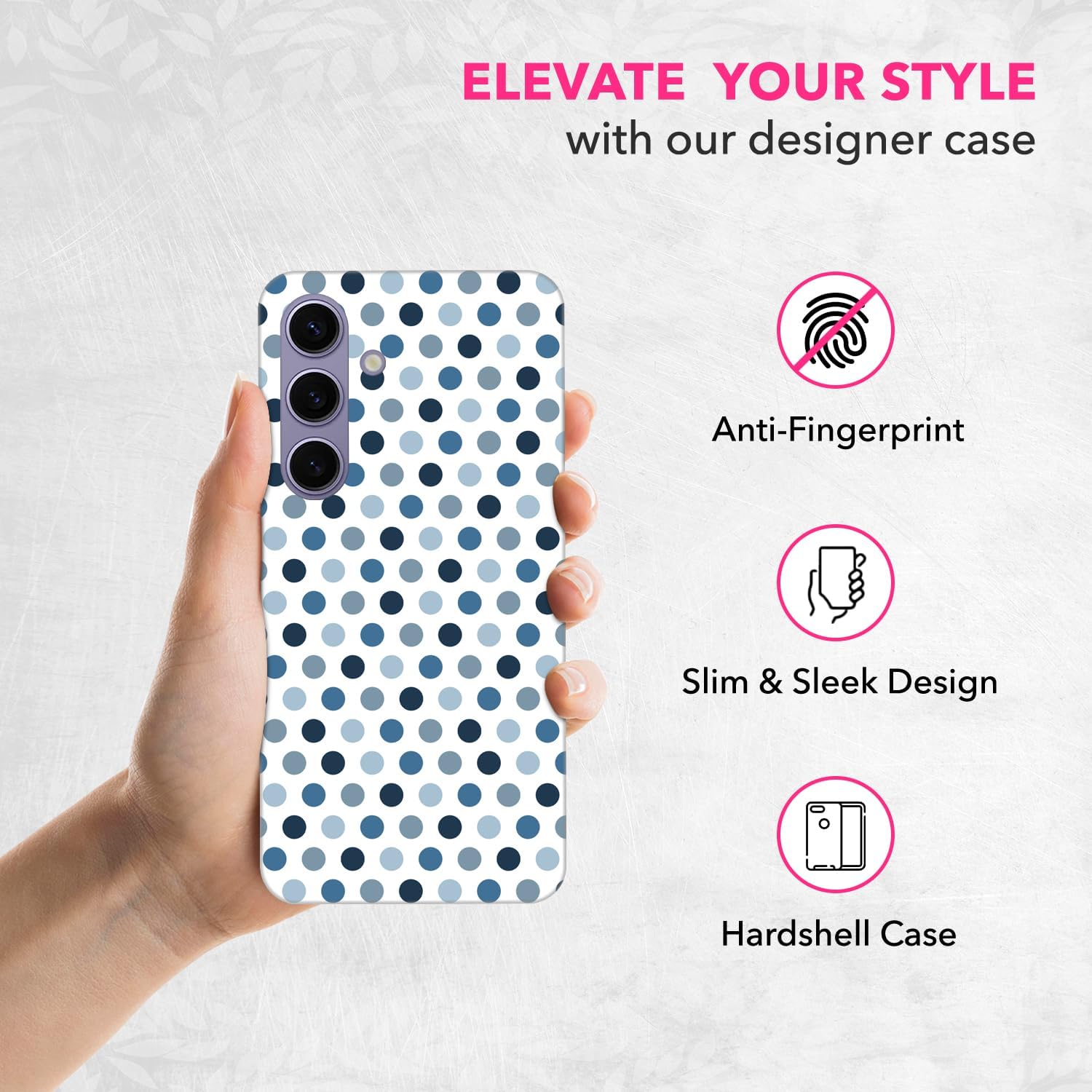 Back Case for Samsung Galaxy S24 5G, Samsung S24 Case with Stylish Polka Dots Blue Design Printed Cute, Sleek Durable Hardshell Protective Phone Case/Cover for Samsung S24 5G - Image 2