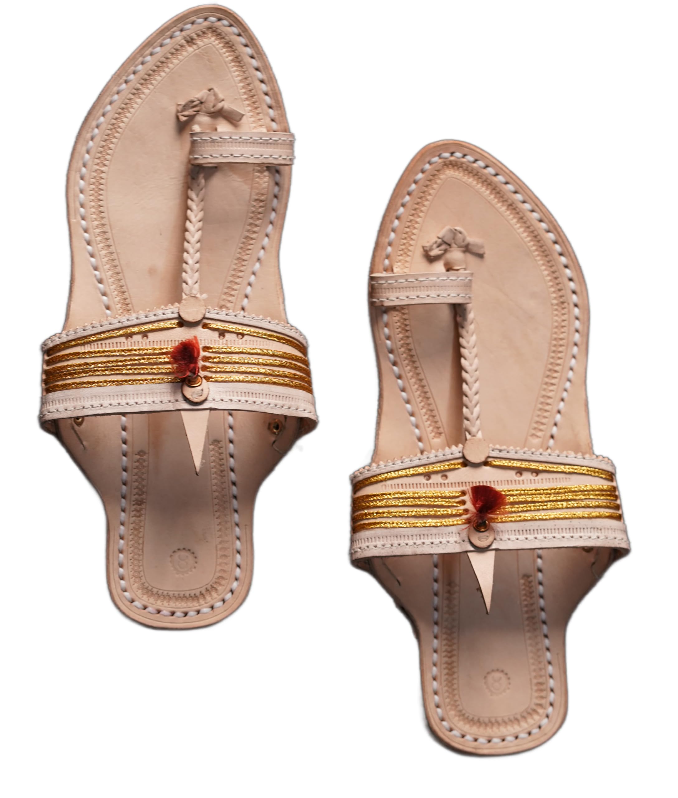 Leather Kolhapuri Chappals for Women with Heel - Maharani | Stylish & Comfortable | Handmade by Local Artistans-image-3