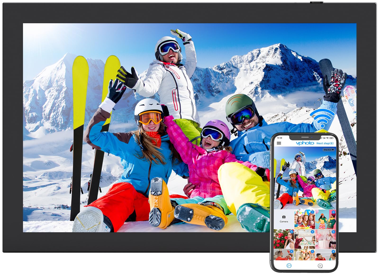 10.1" Digital-Picture-Frame Smart Digital Photo-Frame - IPS Touch Screen, Auto-Rotate, Slideshow, Load Photo Video from Phone to 32GB Digital Frame