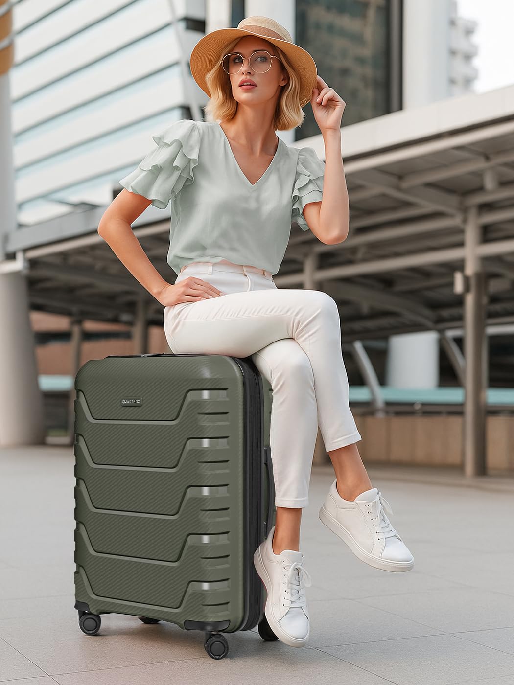 Smartbox Großer Koffer XL Erweiterbar 76 cm, 111–120L Check-in Reisekoffer, Leichter Hartschalen Trolley aus Polypropylen, 4 Doppelrollen, TSA Schloss, Großes Reisegepäck (Edition 01)