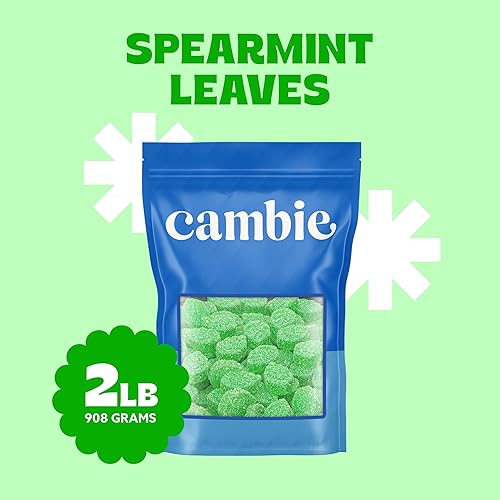 Miniatura 4 de Cambie - Caramelos de gomita de hojas de menta verde  2 libras de gelatinas con sabor a menta verde  Caramelos de gomita de hojas de menta verde a