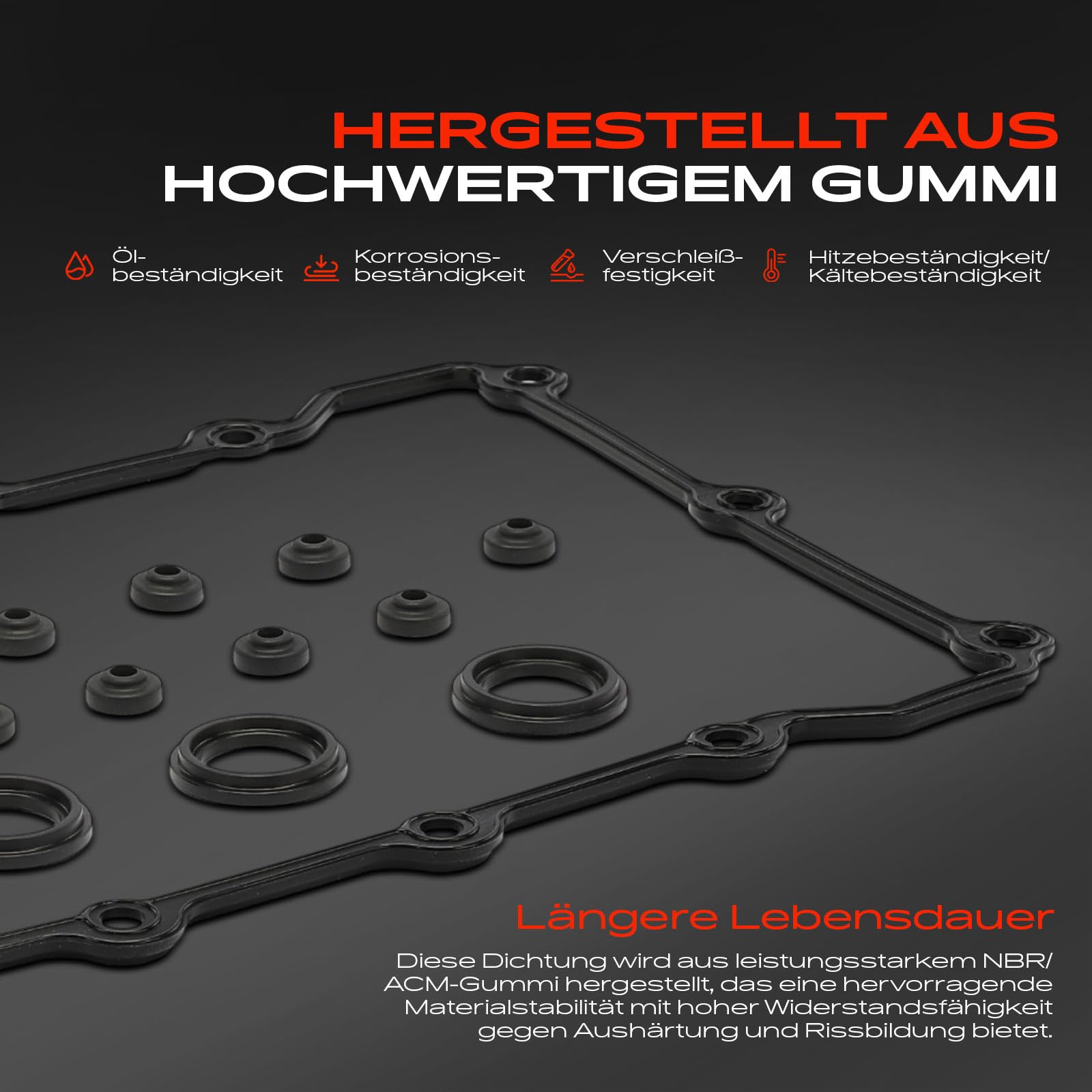 Frankberg Dichtungssatz Zylinderkopfhaube Kompatibel mit 3er E30 3er Compact E36 3er Coupe E36 Z3 Roadster E36 Replace# 11121721476