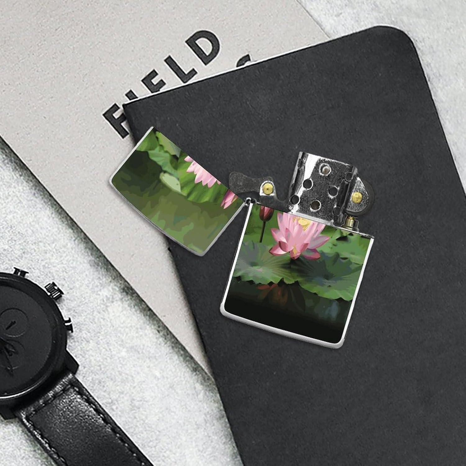 Beautiful Lotus Flower Lighter Case Cover Lighter Shell