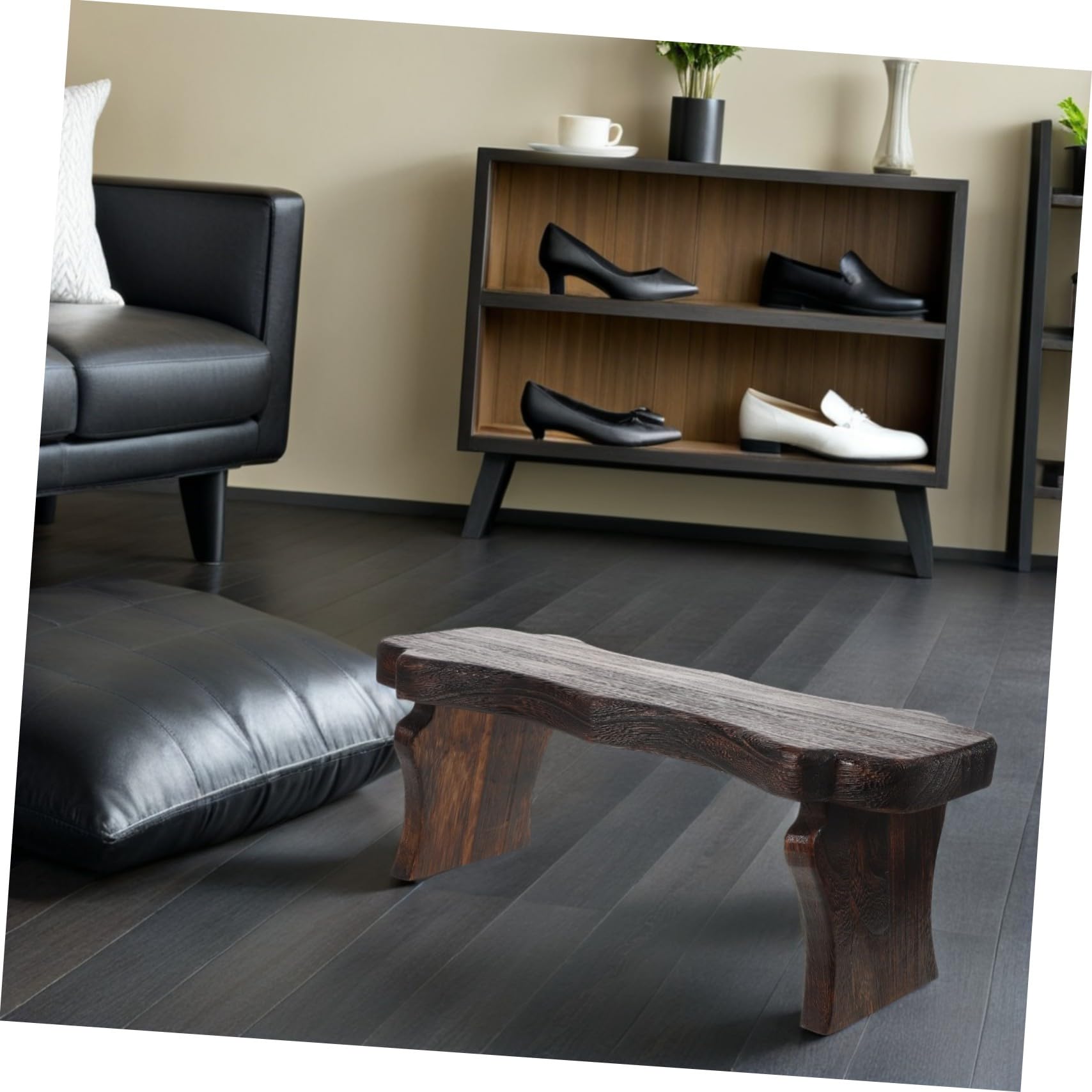 IMIKEYA Tabouret Bois Massif Petit Tabouret Sol Portable Bois Massif Petite Assise