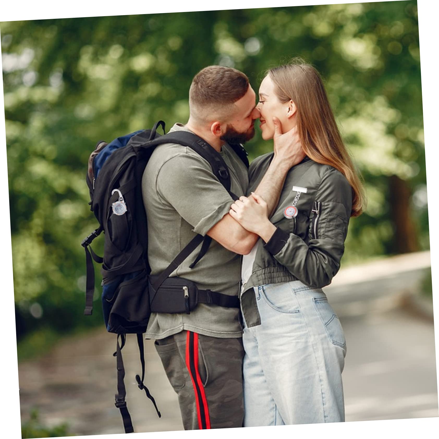LIFKOME 2stücke Pack Digitale Taschenuhr Mit Karabinerclip Leuchtend Für Krankenschwestern Outdoor Bergsteigen Camping Kompass Stiftdesign Rostfrei Leicht Tragbar Für Einsatz