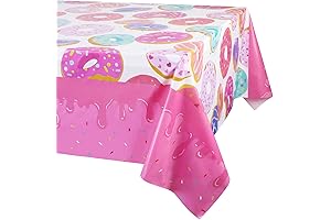 PHOGARY Donut Party Decorations | Disposable Donut Tablecovers | Dessert Time Party Supplies