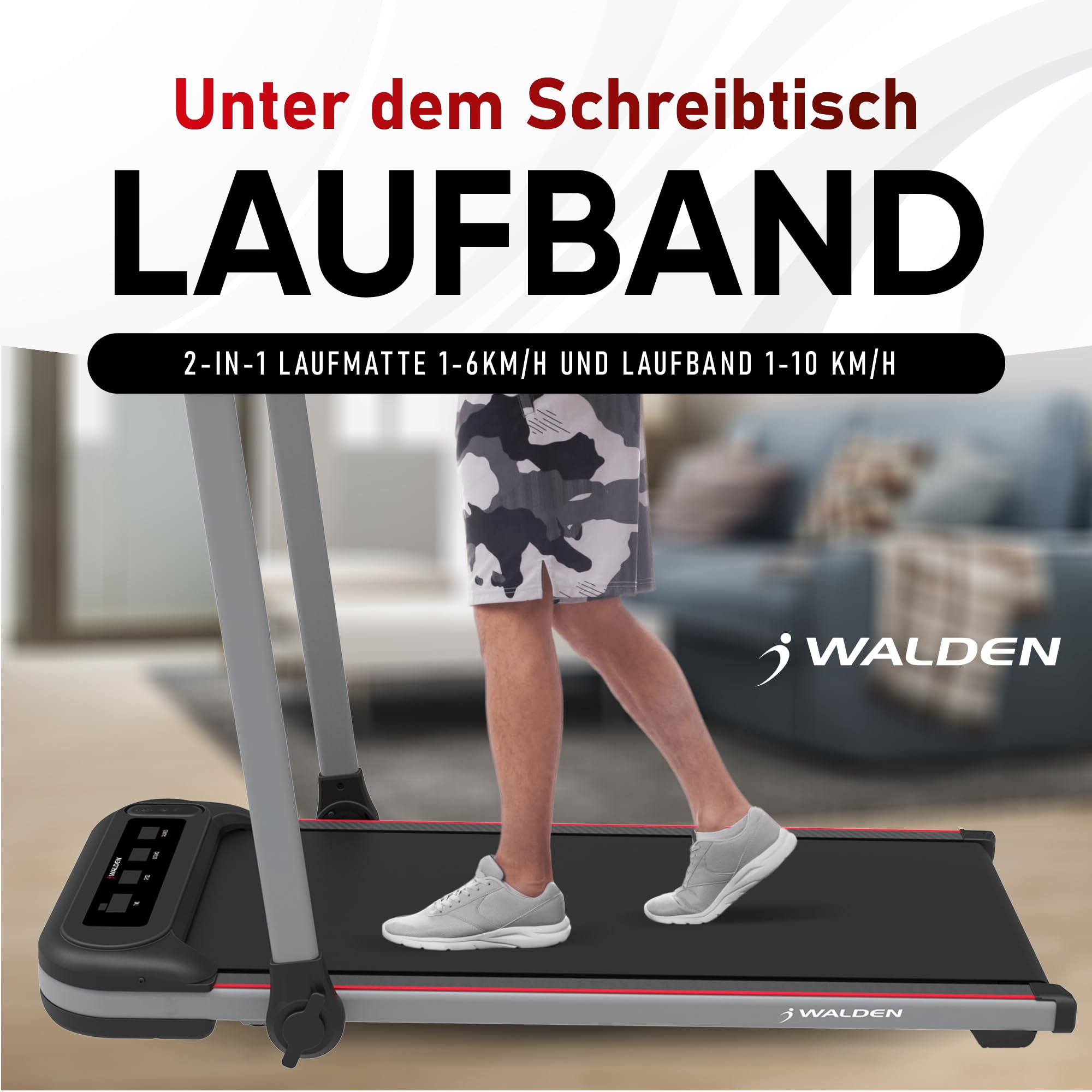 Elektrisches Laufband für den Heimgebrauch, klappbar, 1-2,5 PS, 12 voreingestellte Programme, LCD-Display, 1-10 km/h