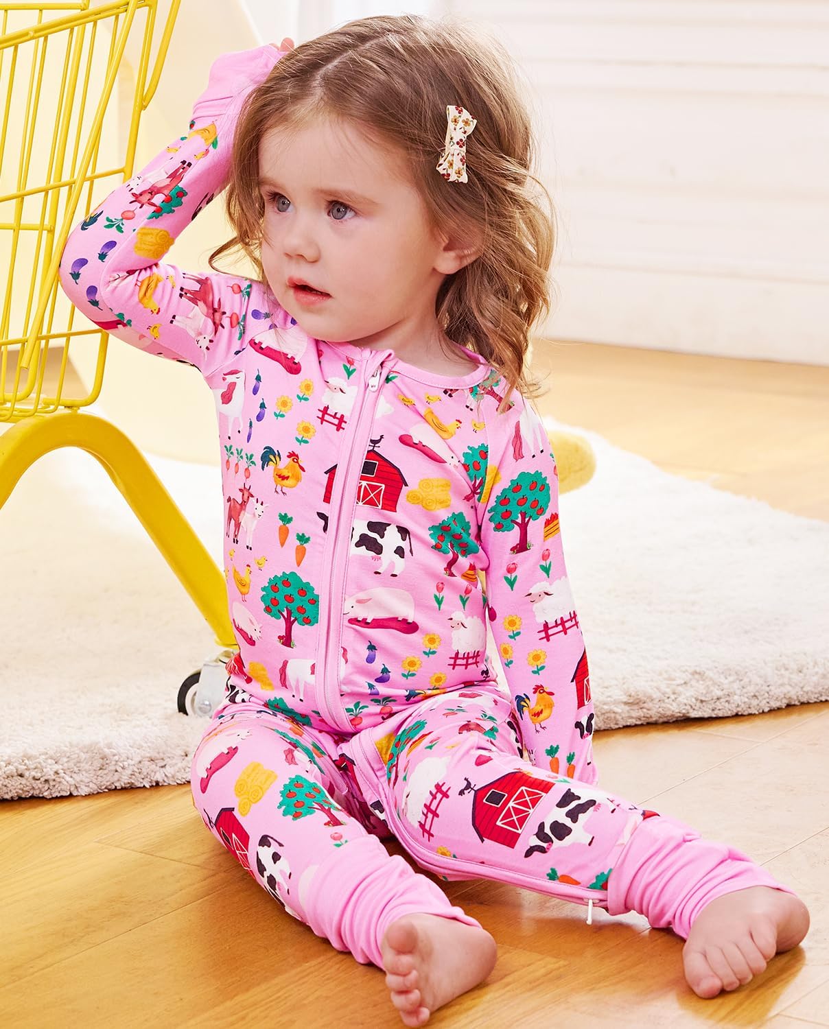 babee Reshinee Bamboo Viscose Baby Footie Pajama, Zipper Pajamas for Baby Boys & Baby Girls 0-24M