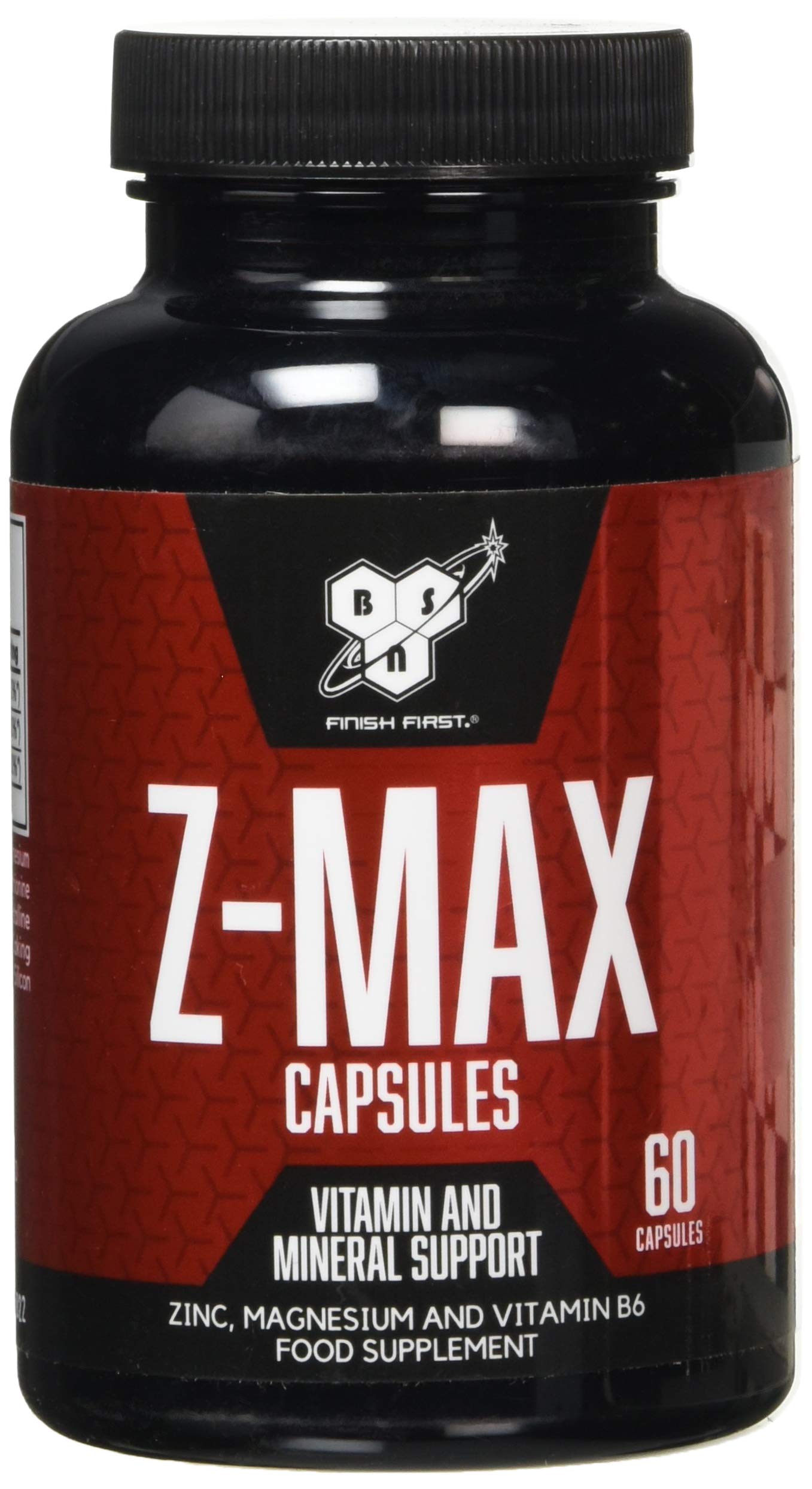 BSN Z-Max, Food Supplement with Zinc, Magnesium and Vitamin B6, 60 Capsules, 60 Servings