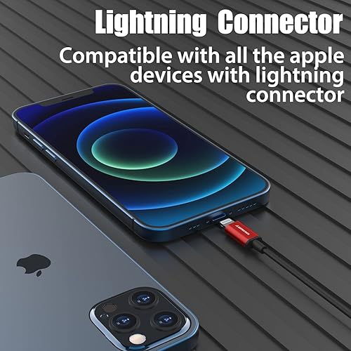 Miniatura 7 de Lightning - Auriculares deportivos con gancho para la oreja para iPhone 14131211 Pro MaxXXS MaxXR - Certificado MFi con micrófono rojo