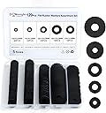120Pcs Flat Rubber Washers Assortment Kit,16/18/20/25/30mm Black Washer,Vibration Absorbing Pads Sealing Rubber Washers for Faucets Garden Bolts Screws Hose Plumbing Shower Head- 5 Sizes
