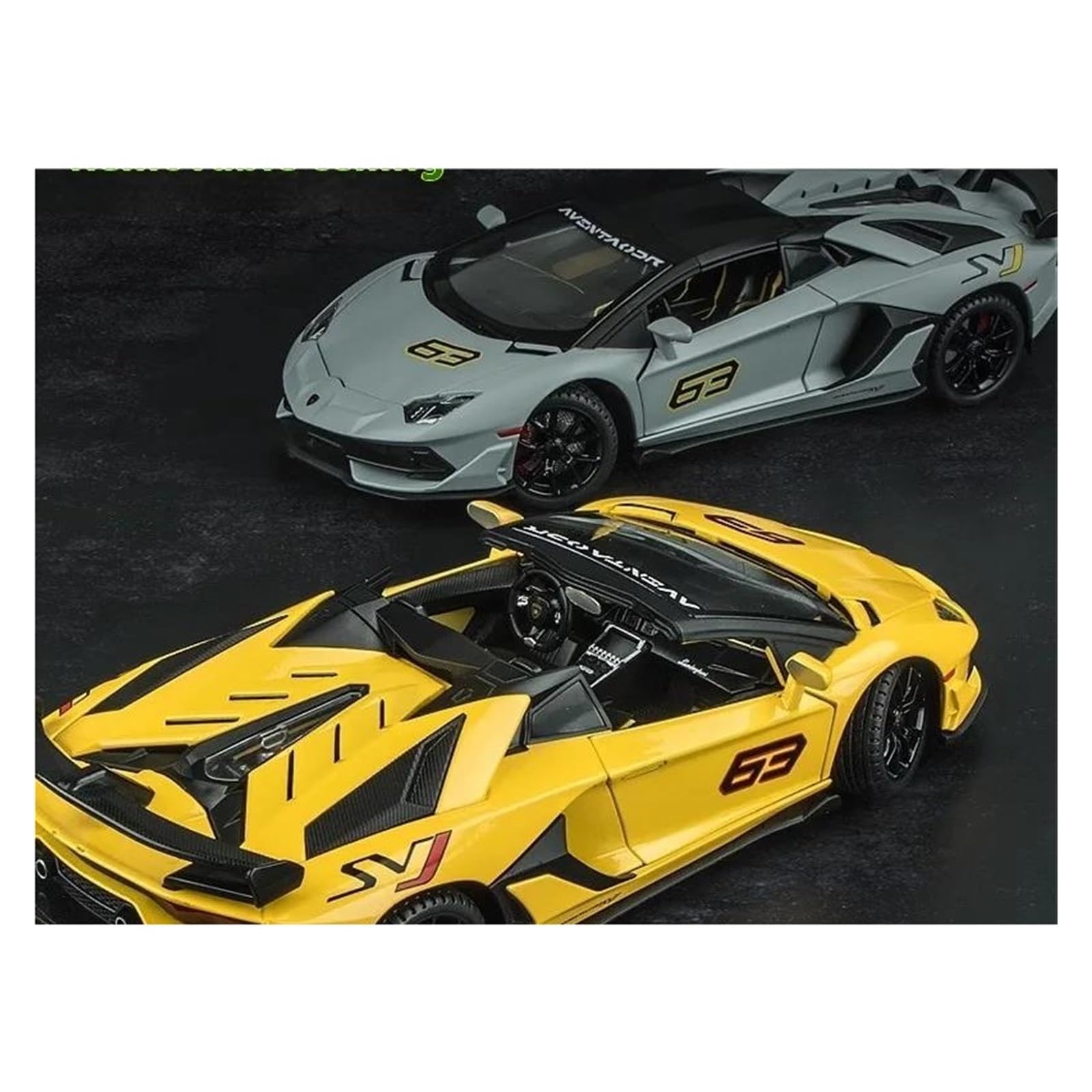 Dekoratives Automodell 1:24 for Aventador SVJ63 Sportwagen Modell Druckguss Legierung Auto Modell Dekorative Ornamente Party Geschenk zur Dekoration(Black)