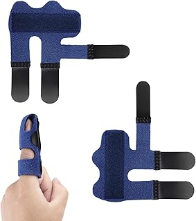 2pcs Finger Splints, Composite Cloth Trigger Finger Splints Finger Brace for Broken Finger Protection Pain Relief Broken Fingers Straightening (Blue, All-inclusive)