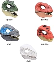 Vista 3 de Máscara de dinosaurio de látex, tiranosaurio Rex máscara con mandíbula móvil abierta máscara de cabeza de dinosaurio para festival cumpleaños