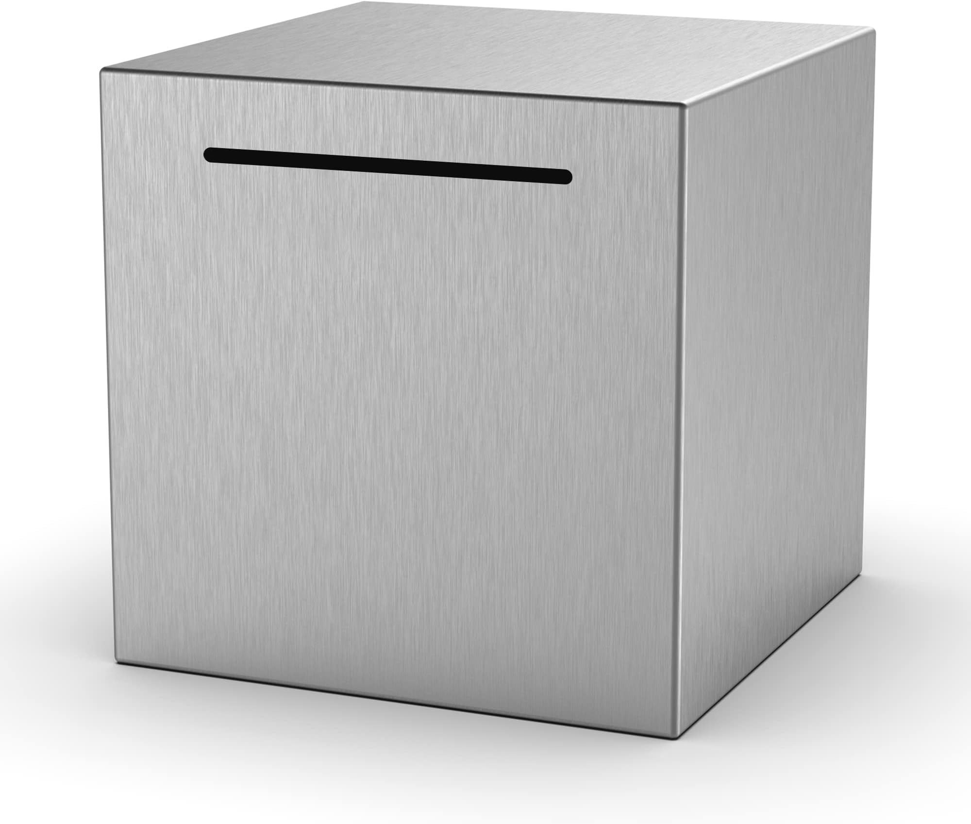 Adults Piggy Bank, Stainless Steel Piggy Bank,Must Break to Open, Money Saving Box (Silver, 4.72in)