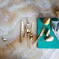 Vista 2 de GEORG JENSEN COPENHAGEN COLLECTION - Juego de cubiertos de 16 piezas, color dorado mate