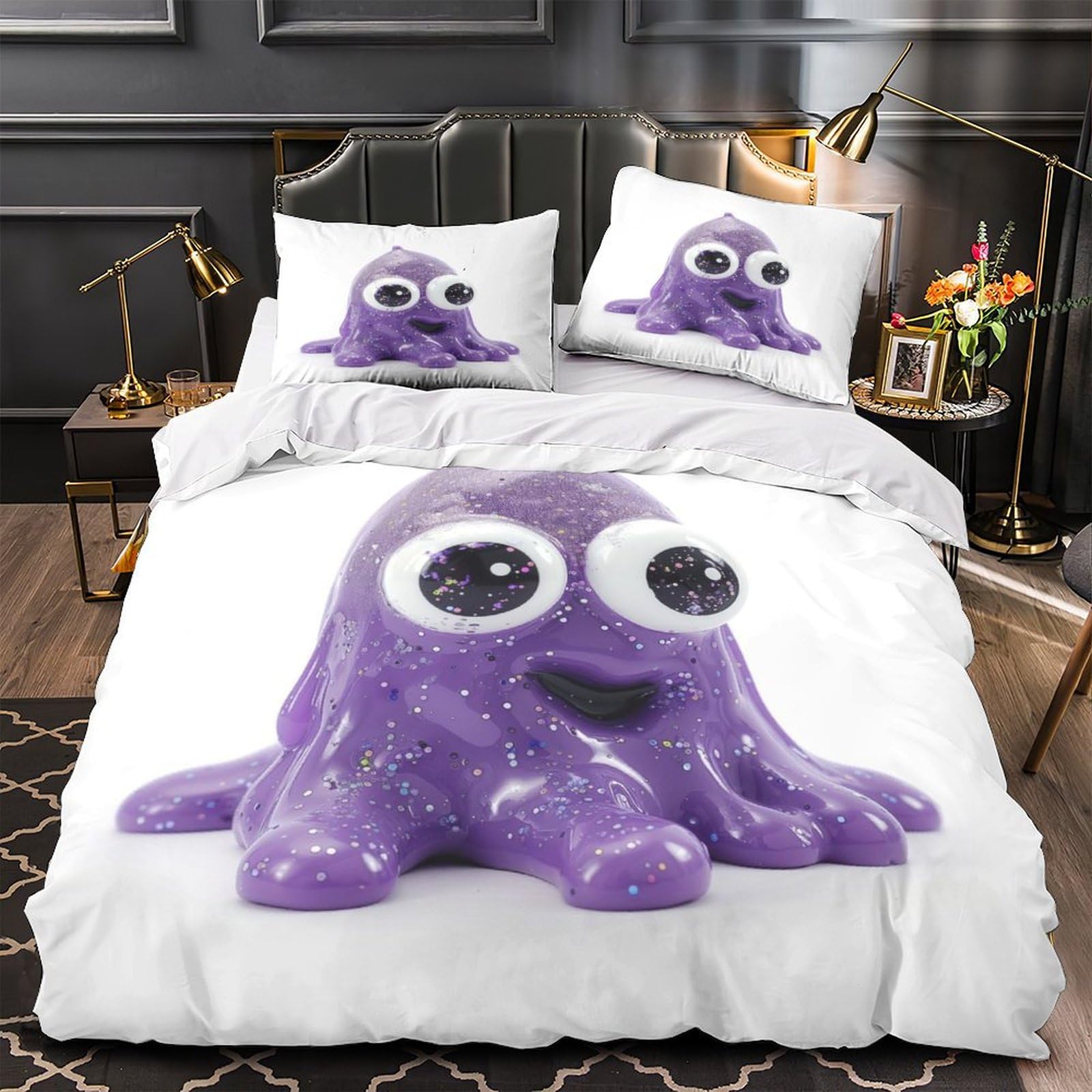 Housse de couette enfants 3D Octopus en microfibre respirante et hypoallergénique