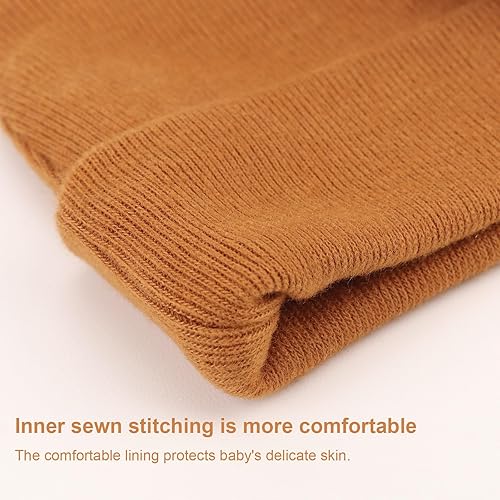 Miniatura 6 de BQUBO Newborn Baby Hats Mittens Set Hospital Hat Beanie Infant Bow Hats Baby Gloves No Scratch Mittens for 0-6 Months