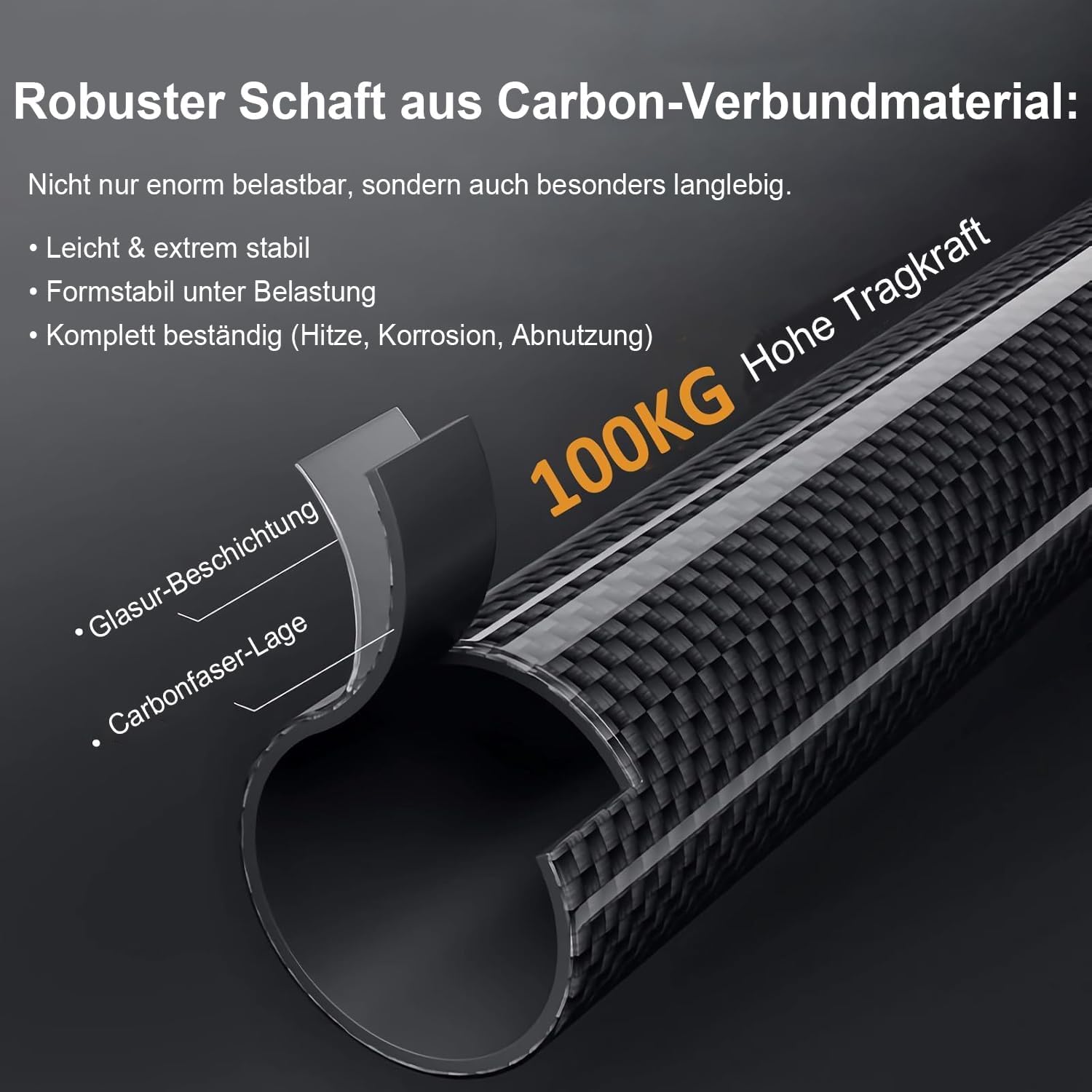 Gehstock für ältere Menschen,Ultra-Leichter Spazierstock aus Kohlefaser, höhenverstellbar 100kg Tragfähigkeit, Stoßdämpfender Spazierstock für Senioren & Erwachsene