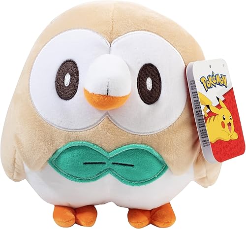 Pokemon Legends: Arceus - Peluche Rowlet de 8 pulgadas, con licencia oficial, auténtica figura de búho de peluche suave, regalo de Navidad para