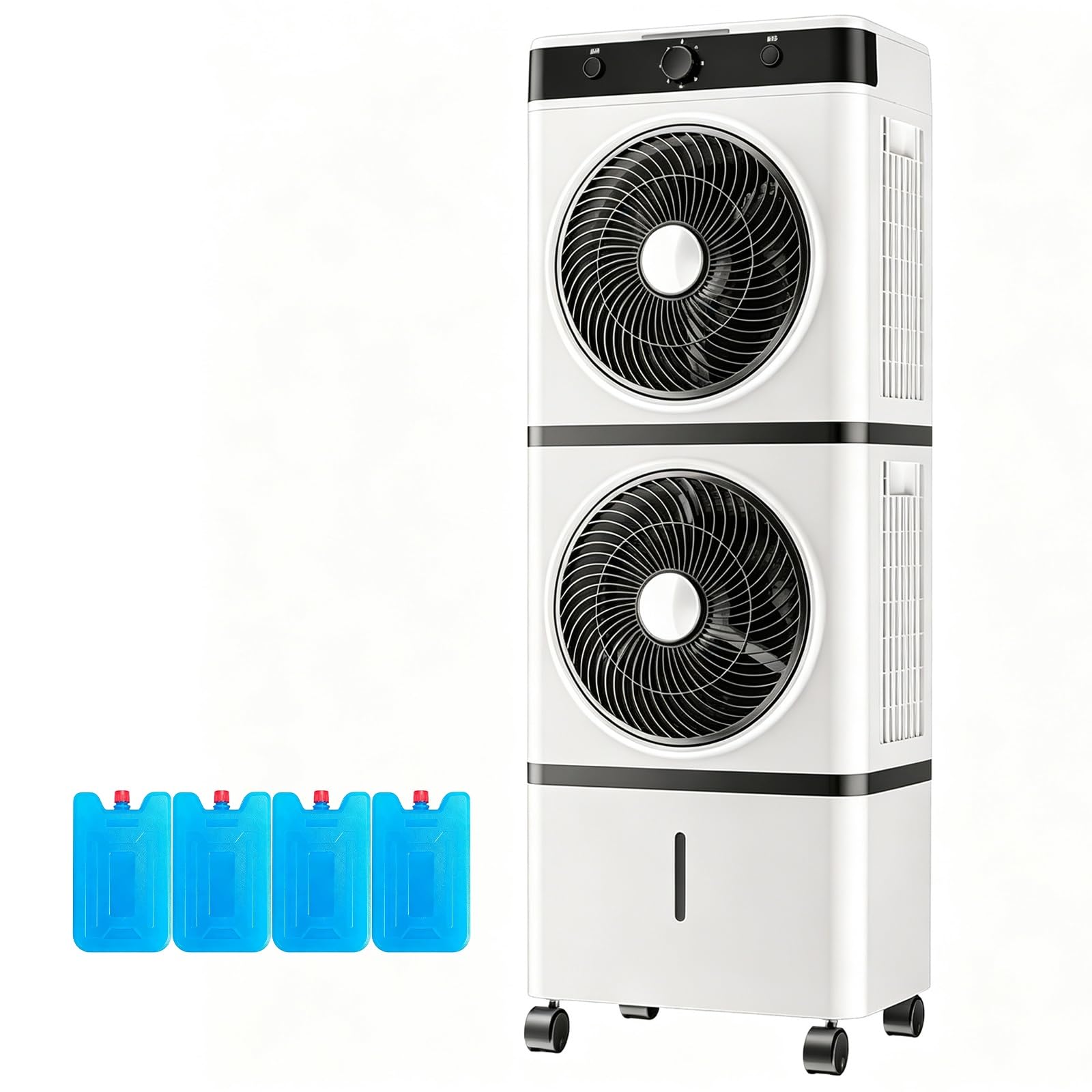 Double Layer Swamp Evaporative Air Cooler Conditioner with 4 Ice Crystals