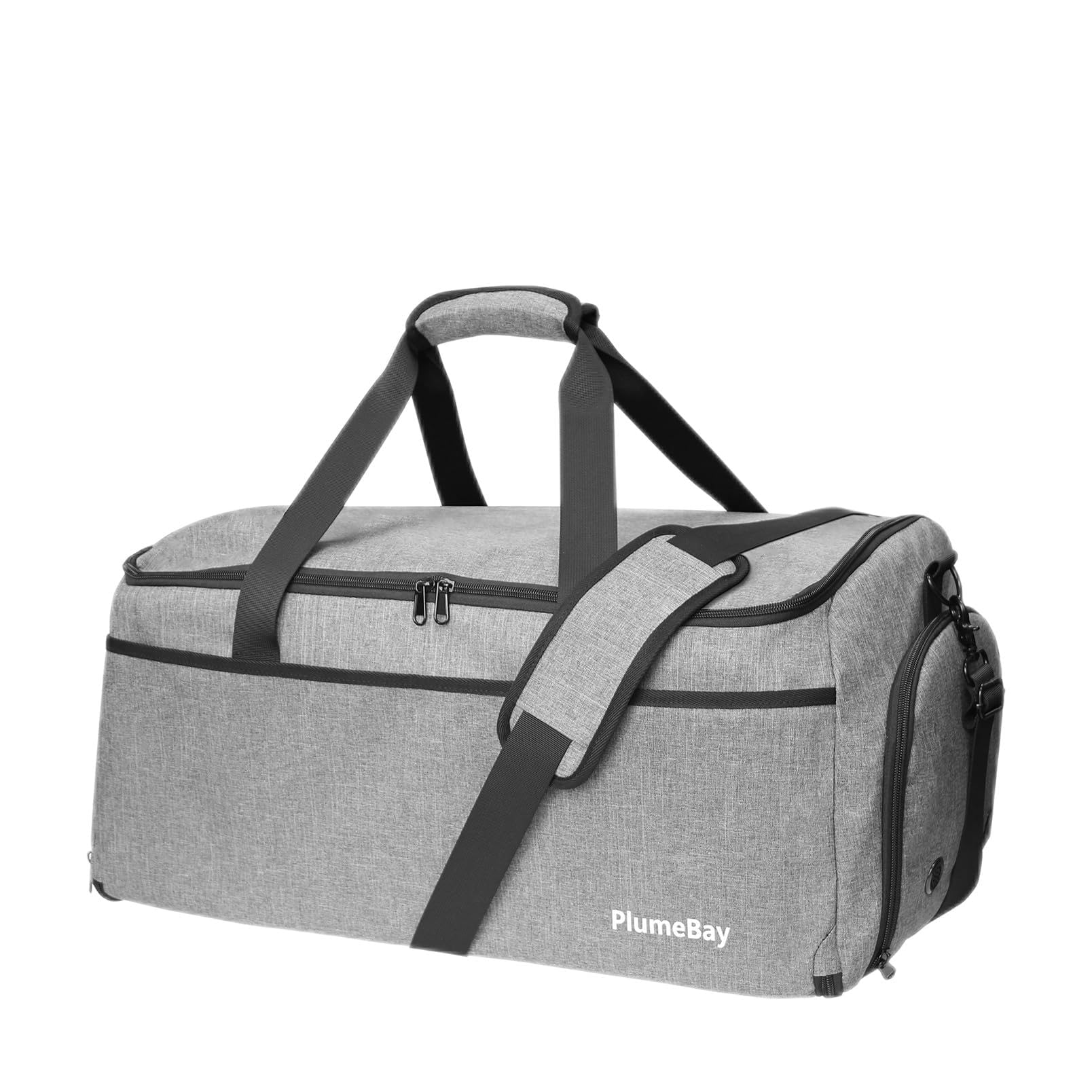 PlumeBayConvertible Carry on Garment Bag for Men and Women,Garment Bags for Travel with Shoe Pouch,2 in 1 Hanging Suitcase Suit Bag Travel Bags,Duffle Bag,Gifts for him,Gifts for her,Grey