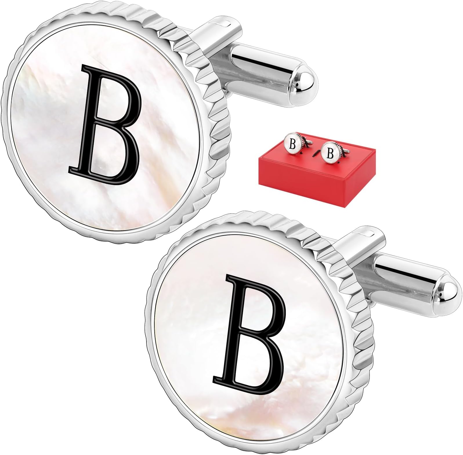 Cuff Links Mens Golden Silver Gunmetal Black, Cufflinks for Men Custom Initial Personalized Mother Of Pearl Mens Cufflink for Shirt Golden Silver Gunmetal Black Cuff Link Shirt for Wedding