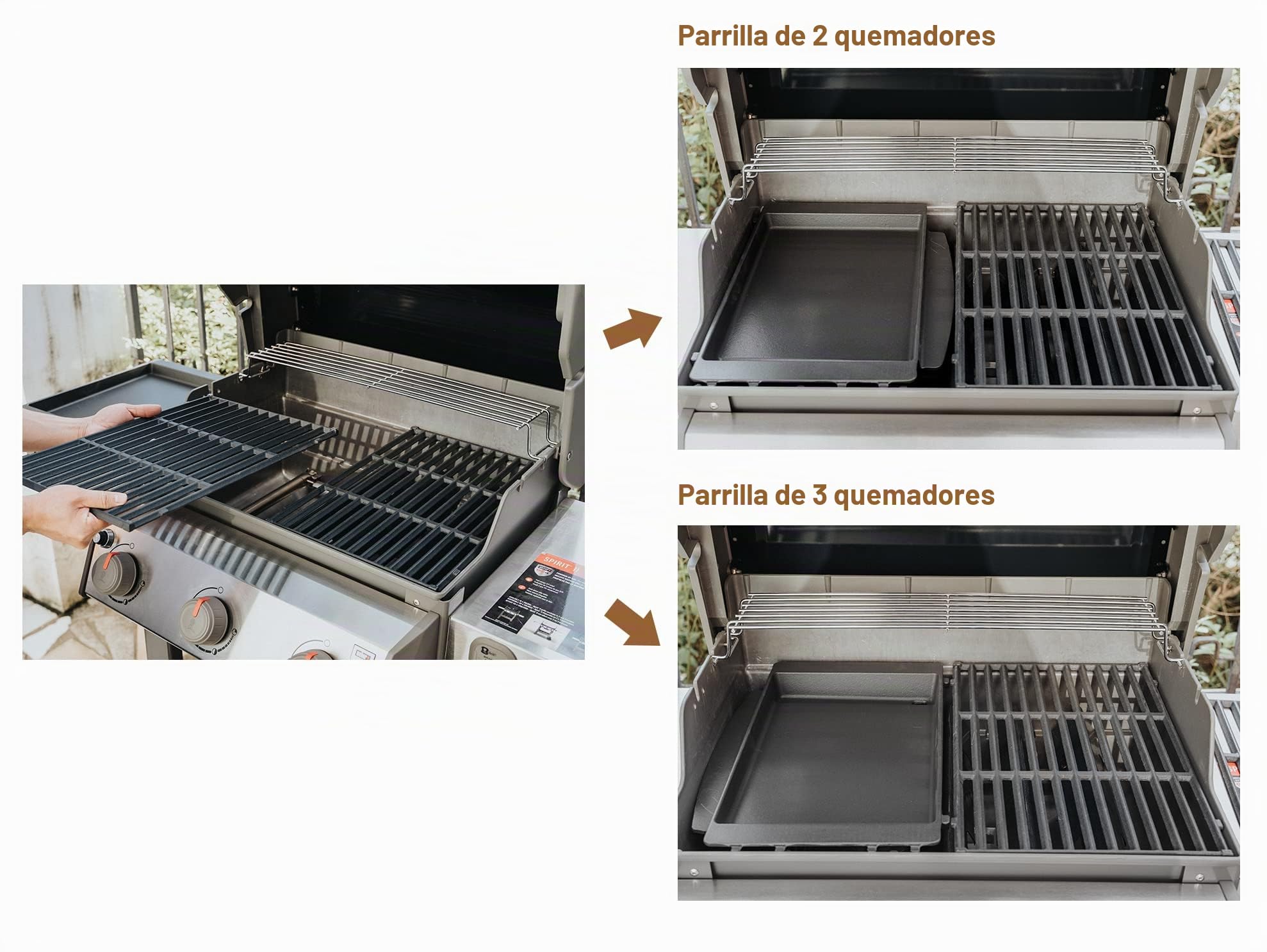 onlyfire Plancha de Hierro Colado para Barbacoa de Gas Weber Spirit II Serie y Spirit 200/300 Serie
