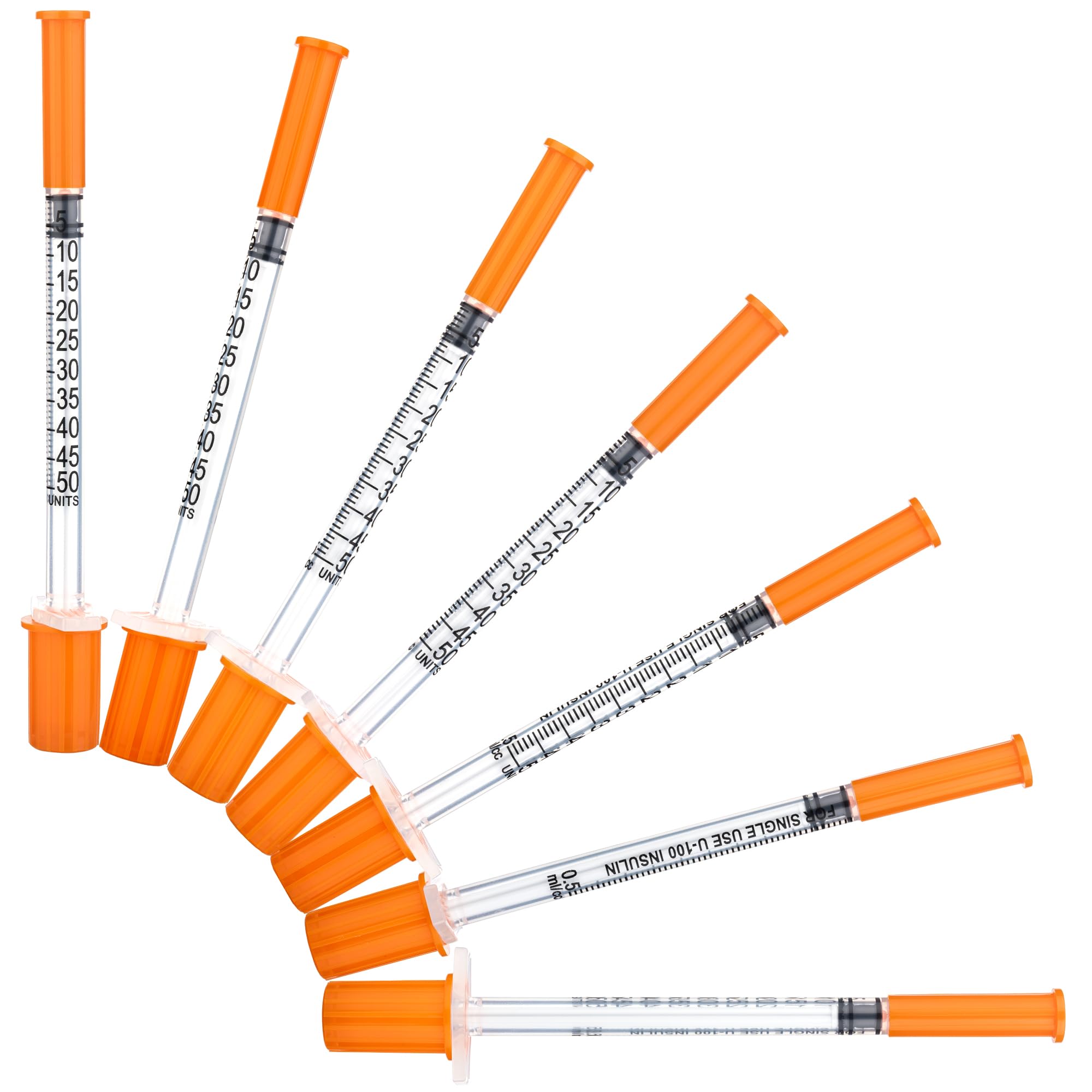 0.5ml Syringe, 31Gauge 8mm Lab Dispensing Syringe, Individual Wrapped Dispensing Tool Plastic Tube, 100Pack