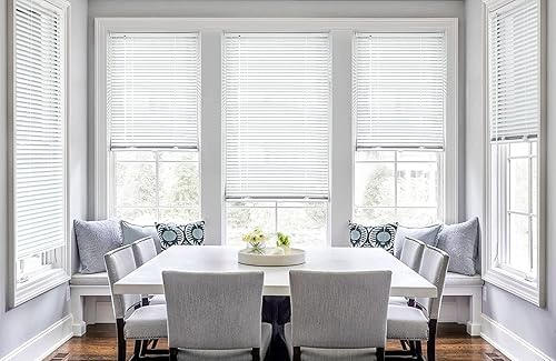 Miniatura 9 de LazBlinds Mini persianas horizontales de aluminio inalámbricas de 1 pulgada, persianas filtrantes de luz para ventanas, persianas y persianas para