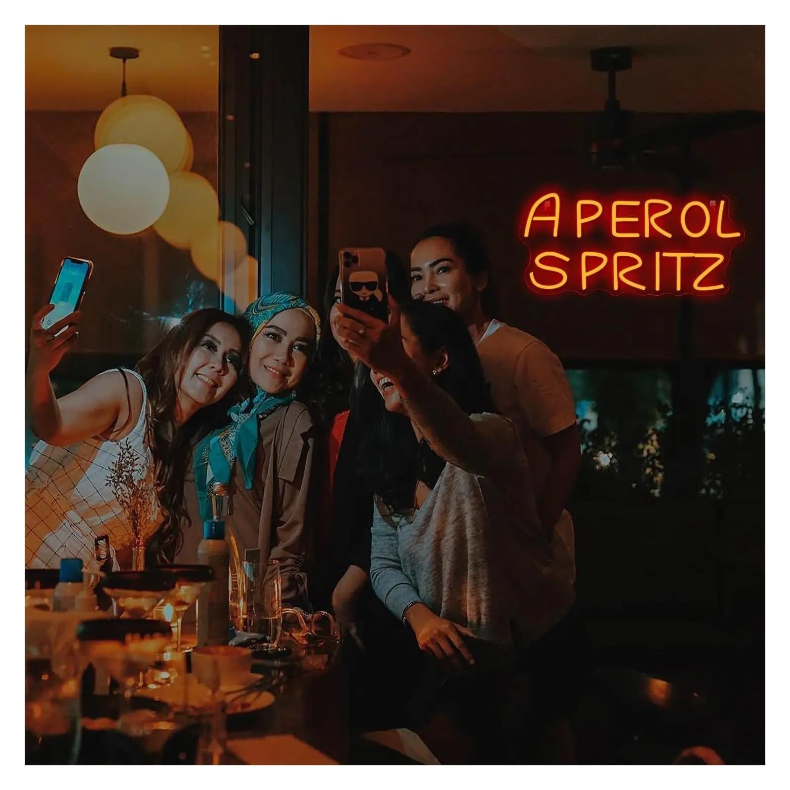 Señal de luz de neón Letrero de neón APEROL SPRITZ para publicidad cócteles, luz LED roja 42 cm x 20
