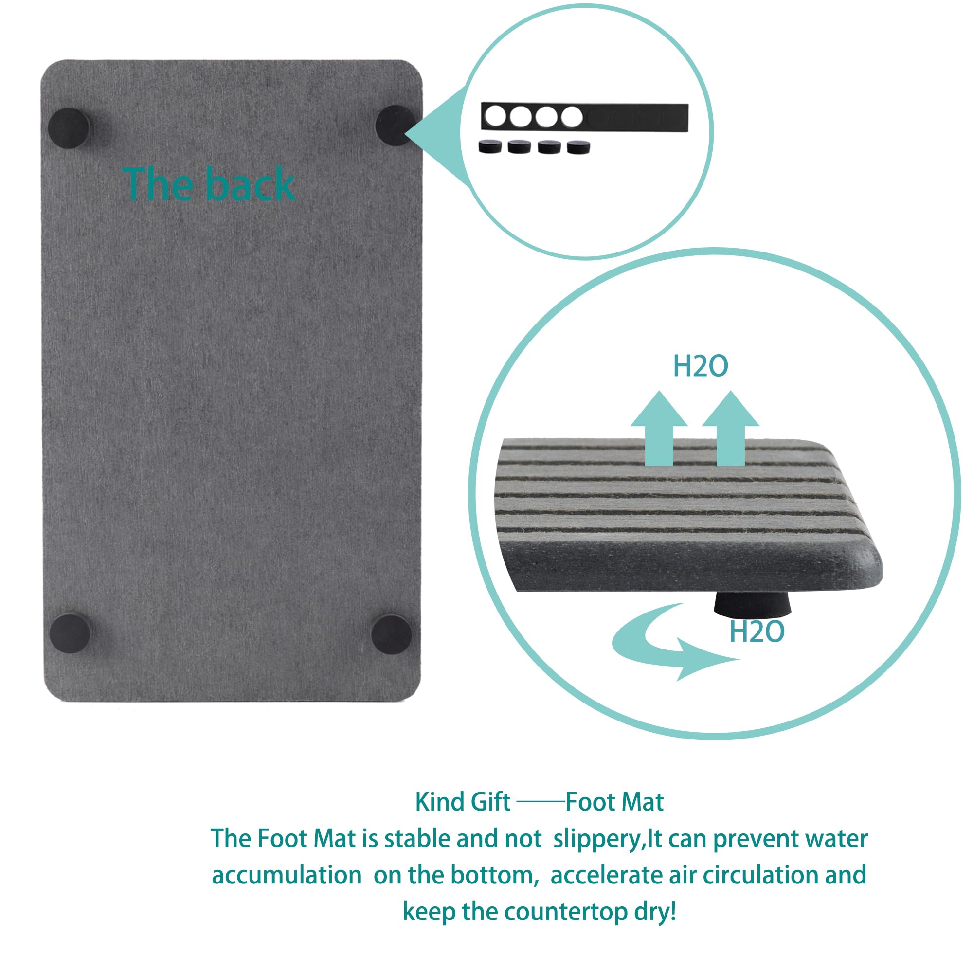 2 PCS Water Absorbent Diatomite Coasters Rectangle(9.45"x5.51"), Grooved Design - Image 4
