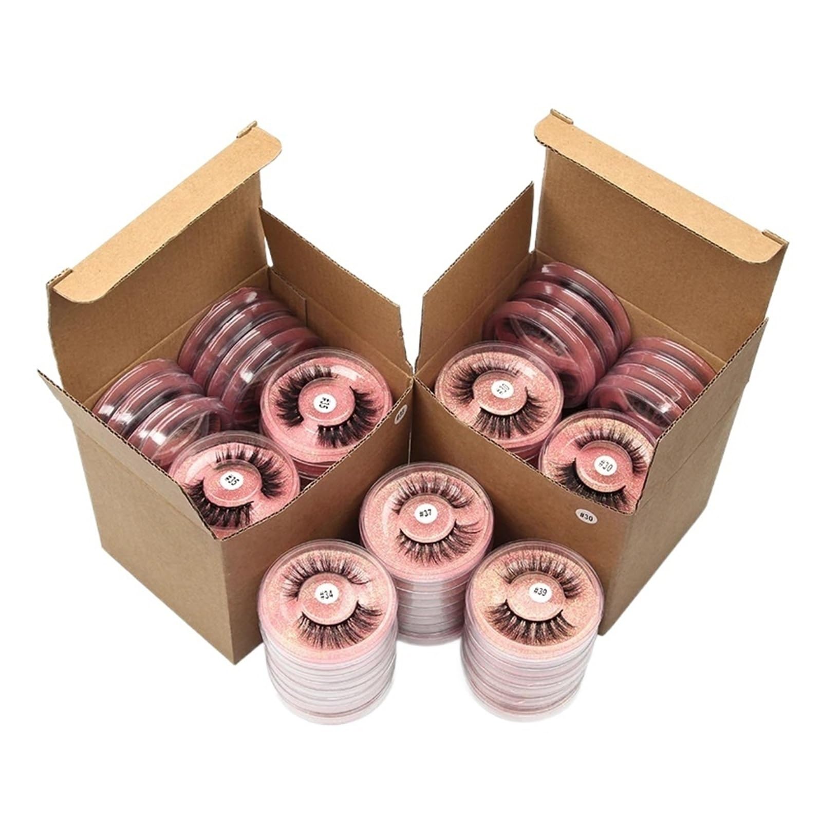 UAMOU Mink Lashes Bulk 4 20 50 100pairs False Eyelashes Natural Long Eye Lashes Eyelash Box Packaging Custom