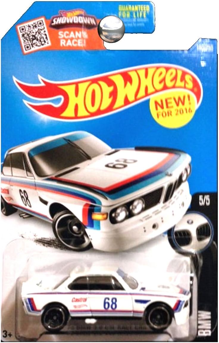 Amazon Com Hot Wheels 16 Bmw Series 1973 Bmw 3 0 Csl Race Car White Toys Games