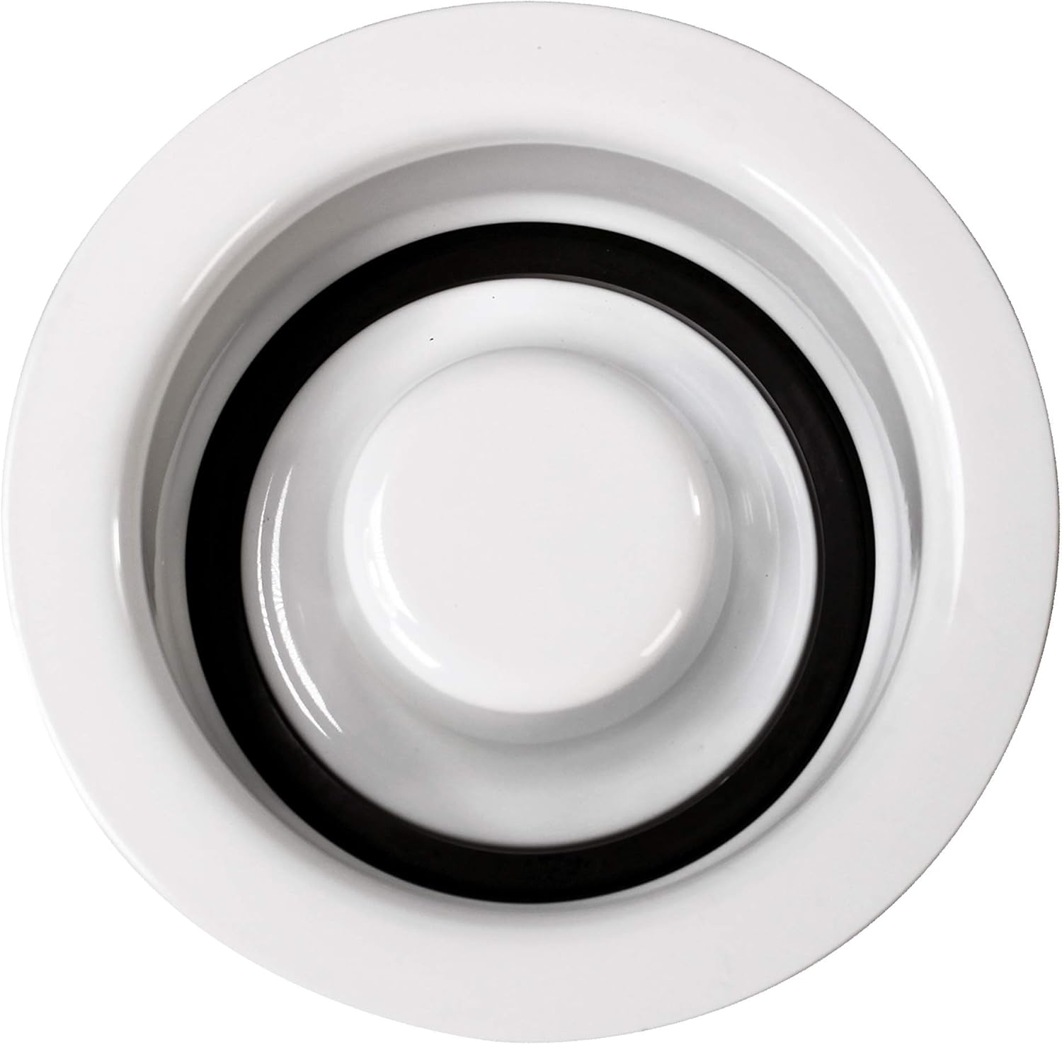 Westbrass D2089-50 4-1/4" Kitchen Sink Waste Disposal Drain Flange and Stopper, Powder Coat White