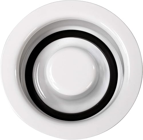 Miniatura 6 de Westbrass D2165-50 Colador de cesta de cocina grande estilo poste con brida de eliminación de residuos y tapón, capa en polvo blanco