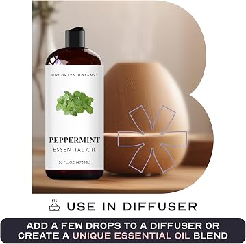 Brooklyn Botany Peppermint Essential Oil - Huge 16 Fl Oz - for Candle Making, Soap Making, Diffusers, and Aromatherapy