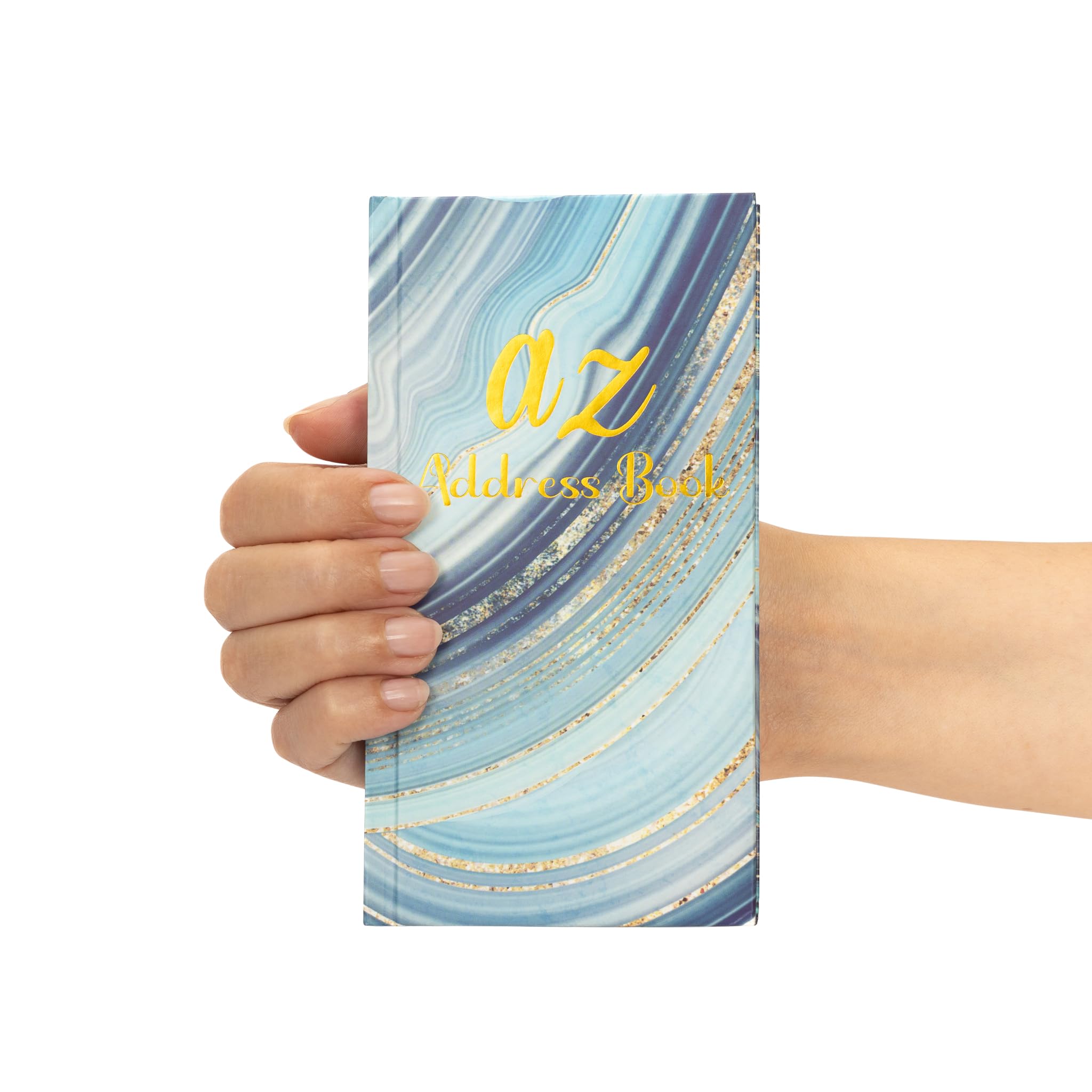 Telephone Address Book A-Z Index Hard Back Cover Slim, Blue Marble - Image 2