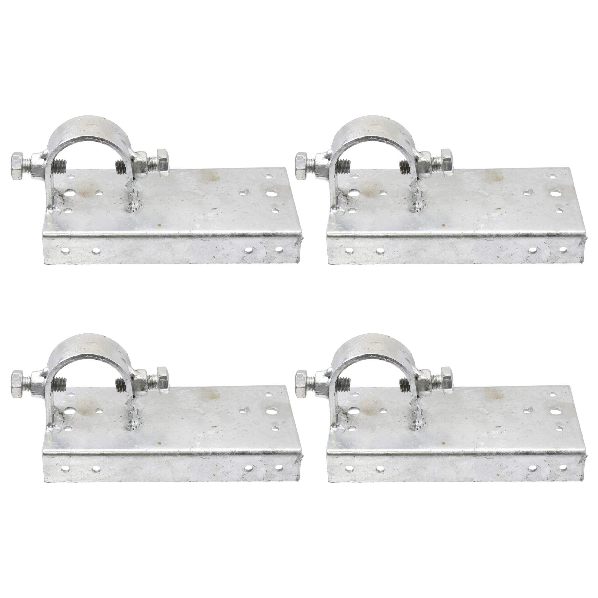 Chain Link Fence 1 5/8" x 6" Wood to Steel Frame End Post Adapter | Adapter Brackets | Wood Fence Steel Post Bracket (Pack of 4)